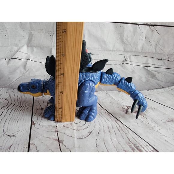 2020 Imaginext Jurassic World Dominion Blue Stegosaurus Mattel Swinging Tail 8” - Picture 9 of 9